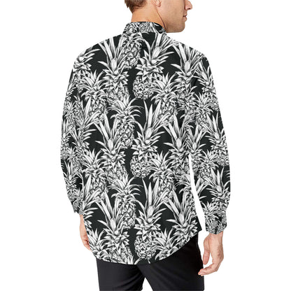 Pineapple Pattern Print Design PP08 Men's Long Sleeve Shirt
