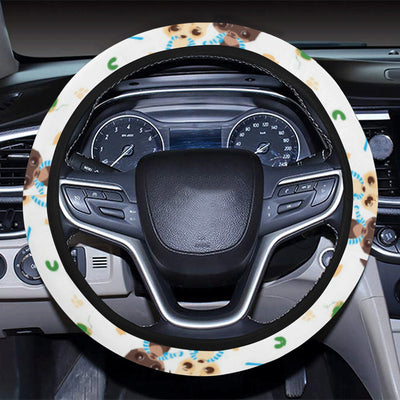 Chihuahua Pattern Print Design 06 Steering Wheel Cover with Elastic Edge