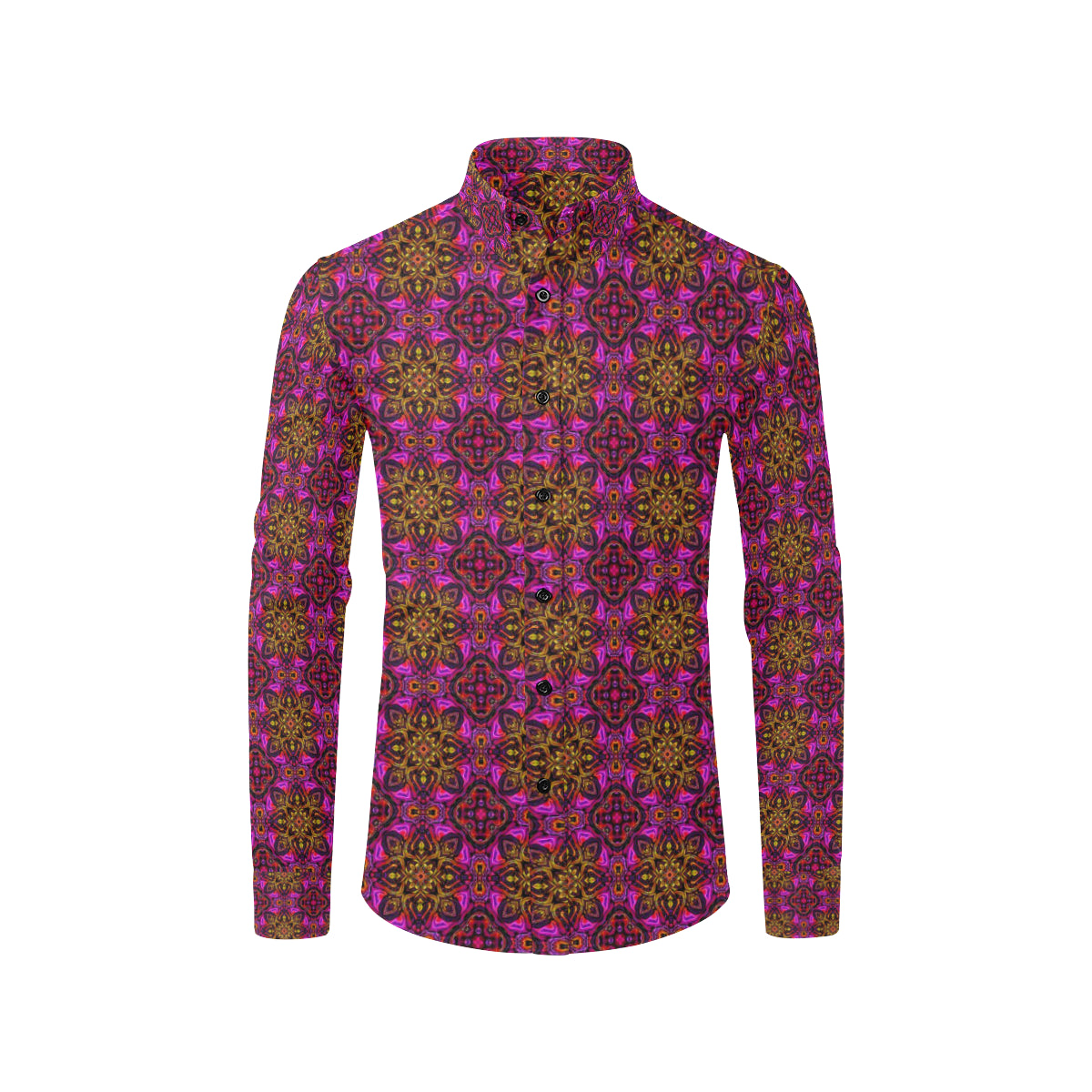kaleidoscope Abstract Print Design Men's Long Sleeve Shirt
