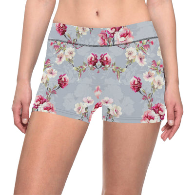 Summer Floral Pattern Print Design SF02 Yoga Shorts