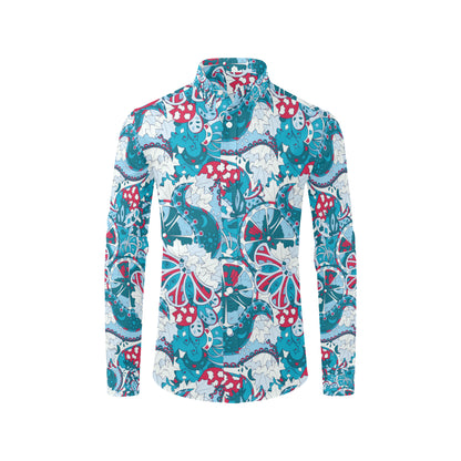 Funky Retro Pattern Print Design A05 Men's Long Sleeve Shirt