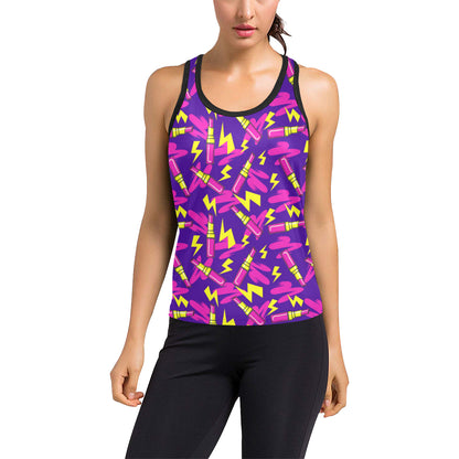 Lipstick Pattern Print Design LT04 Women's Racerback Tank Top