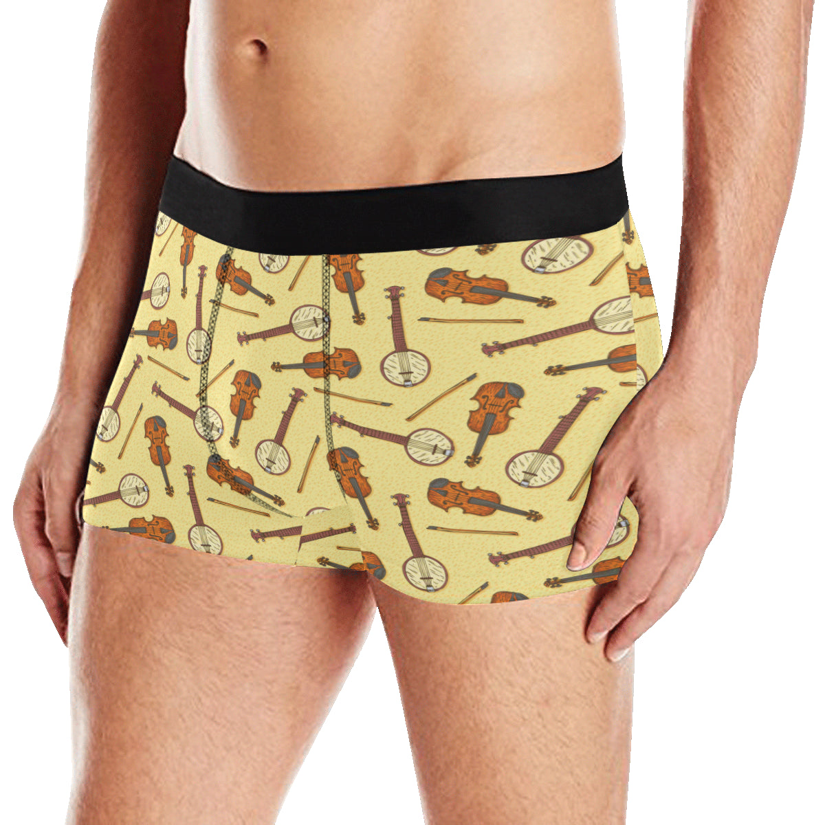 Banjo Violin Pattern Print Design 01 Men's Boxer Briefs