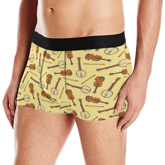 Banjo Violin Pattern Print Design 01 Men's Boxer Briefs