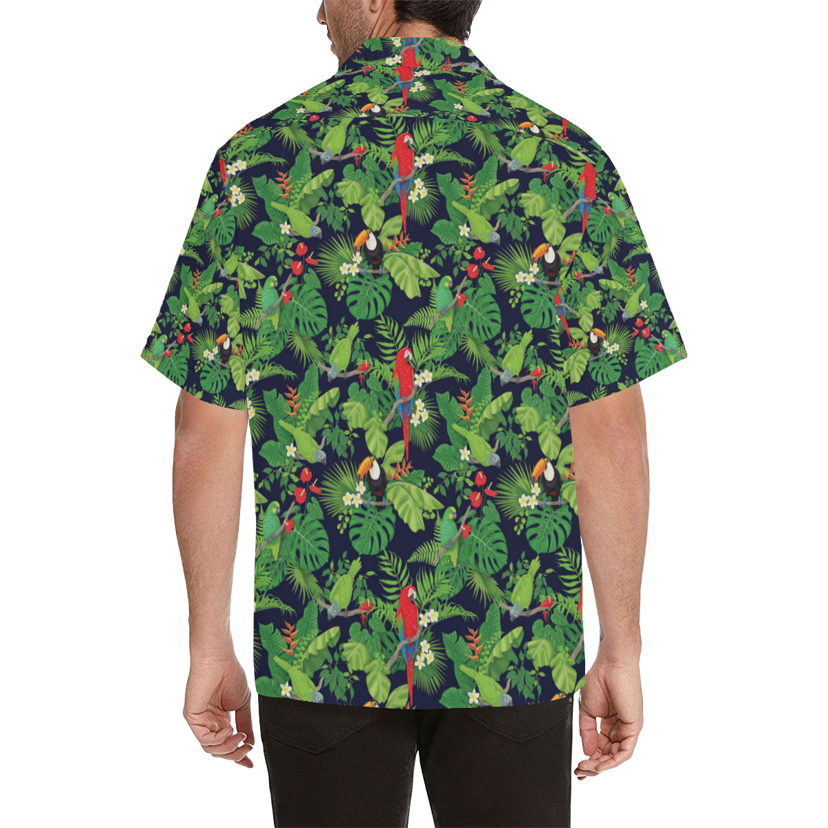 Rainforest Parrot Pattern Print Design A03 Men's Hawaiian Shirt