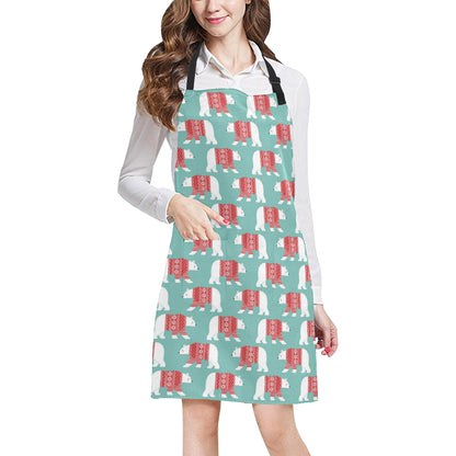 Polar Bear Pattern Print Design A04 Apron with Pocket