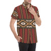 Native Pattern Print Design A02 Men's Short Sleeve Button Up Shirt