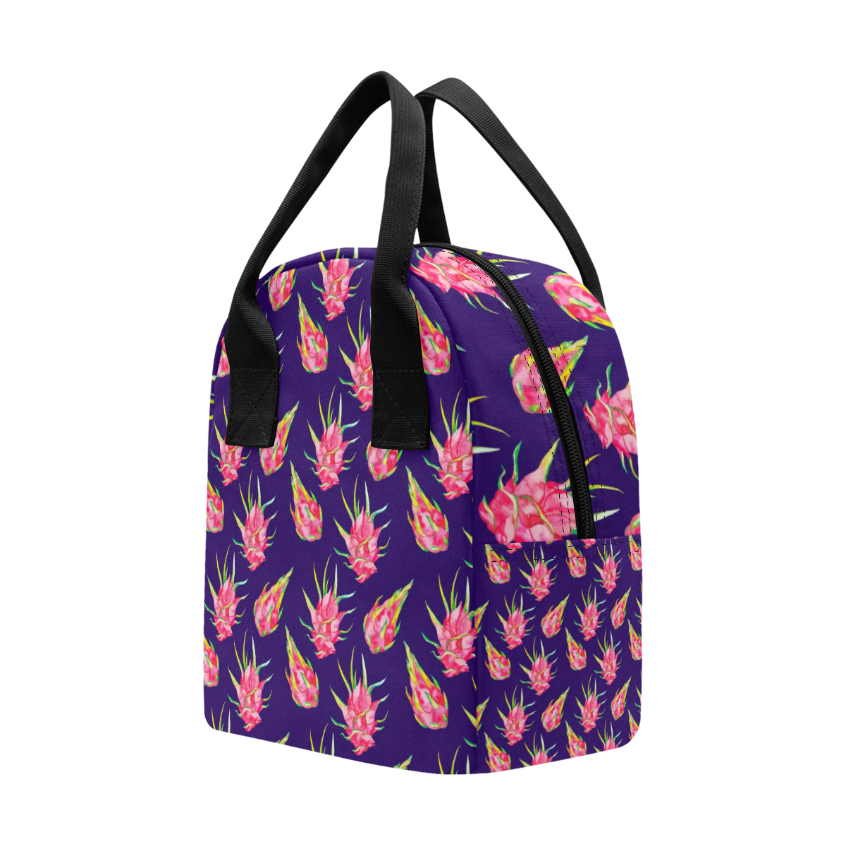 Dragonfruit Pattern Print Design DF02 Insulated Lunch Bag