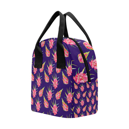 Dragonfruit Pattern Print Design DF02 Insulated Lunch Bag