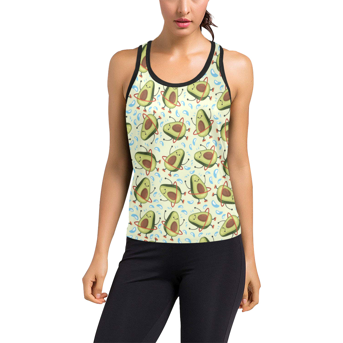 Avocado Pattern Print Design AC02 Women's Racerback Tank Top