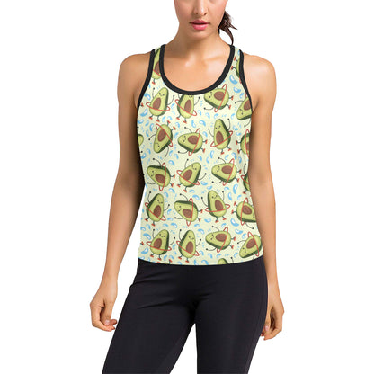 Avocado Pattern Print Design AC02 Women's Racerback Tank Top