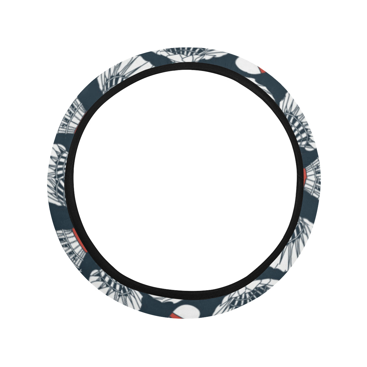 Badminton Ball Pattern Print Design 01 Steering Wheel Cover with Elastic Edge