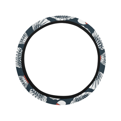 Badminton Ball Pattern Print Design 01 Steering Wheel Cover with Elastic Edge
