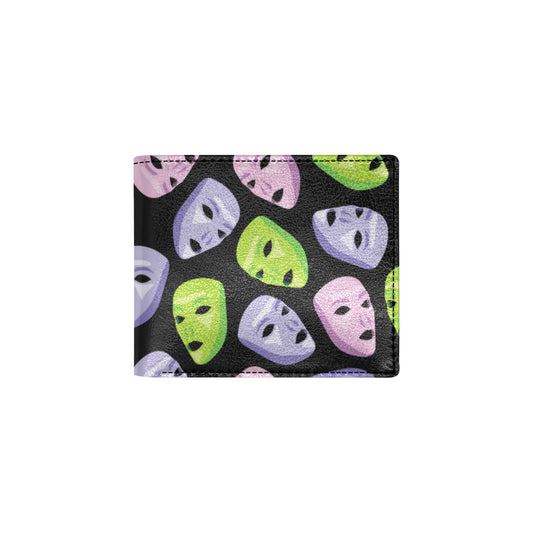 Acting Mask Pattern Print Design 04 Men's ID Card Wallet