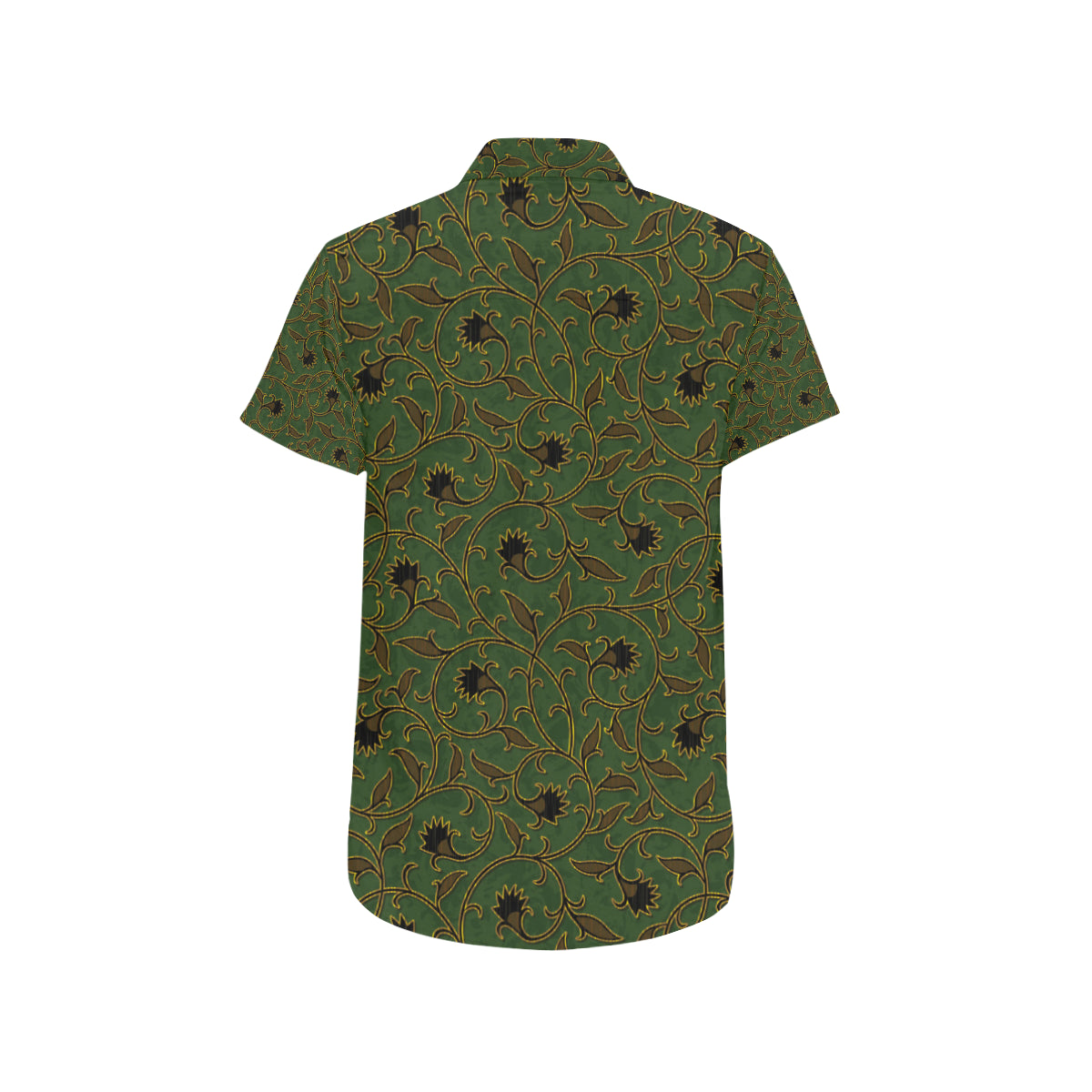 Brocade Pattern Print Design 02 Men's Short Sleeve Button Up Shirt