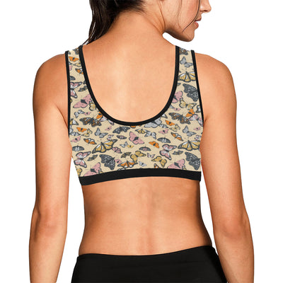 Butterfly Pattern Print Design 04 Sports Bra