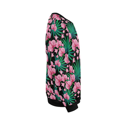 Orchid Pink Pattern Print Design OR06 Men Long Sleeve Sweatshirt