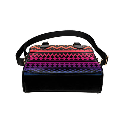 Rainbow Tribal Pattern Print Design A02 Shoulder Handbag