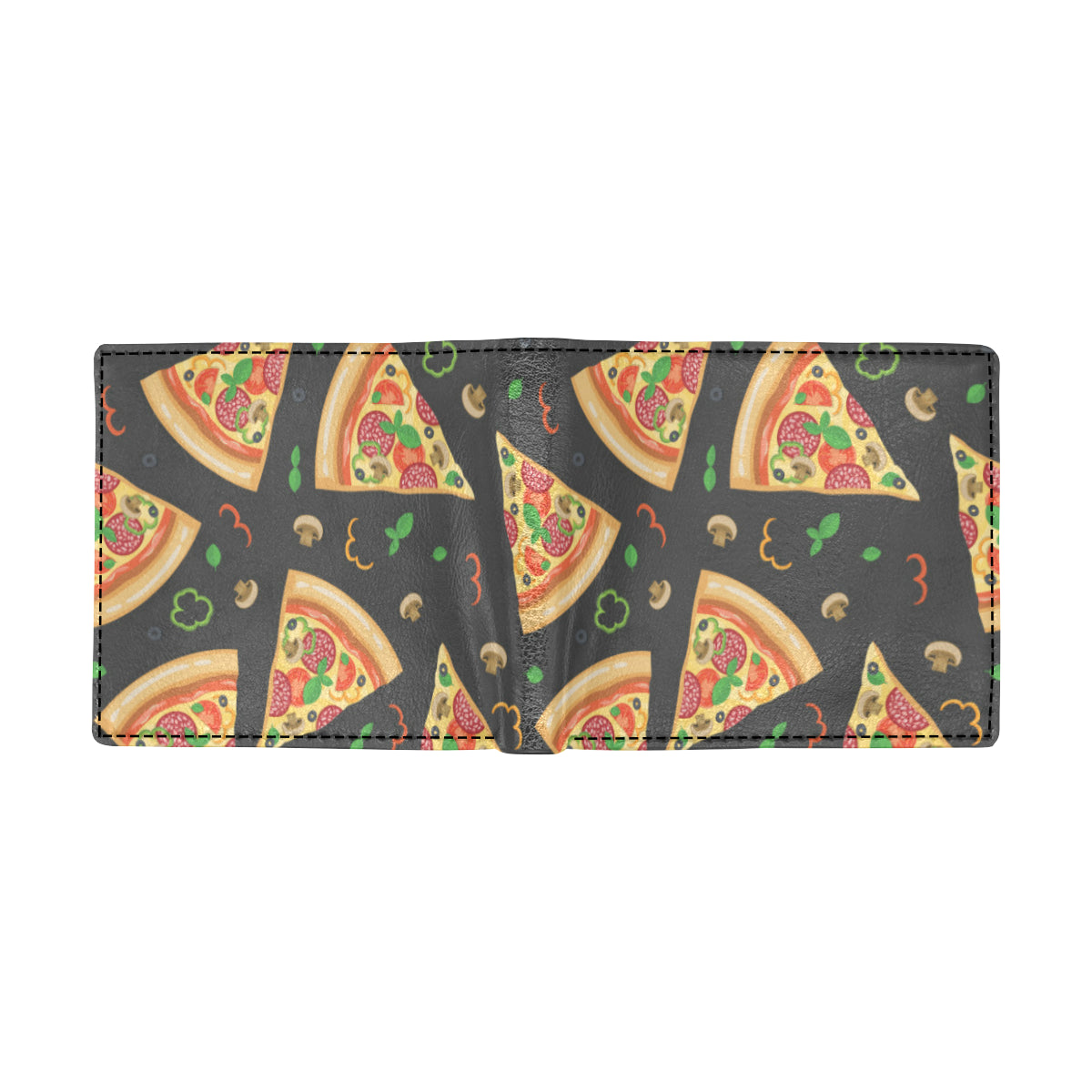 Pizza Pattern Print Design A02 Men's ID Card Wallet