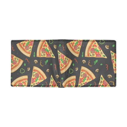 Pizza Pattern Print Design A02 Men's ID Card Wallet