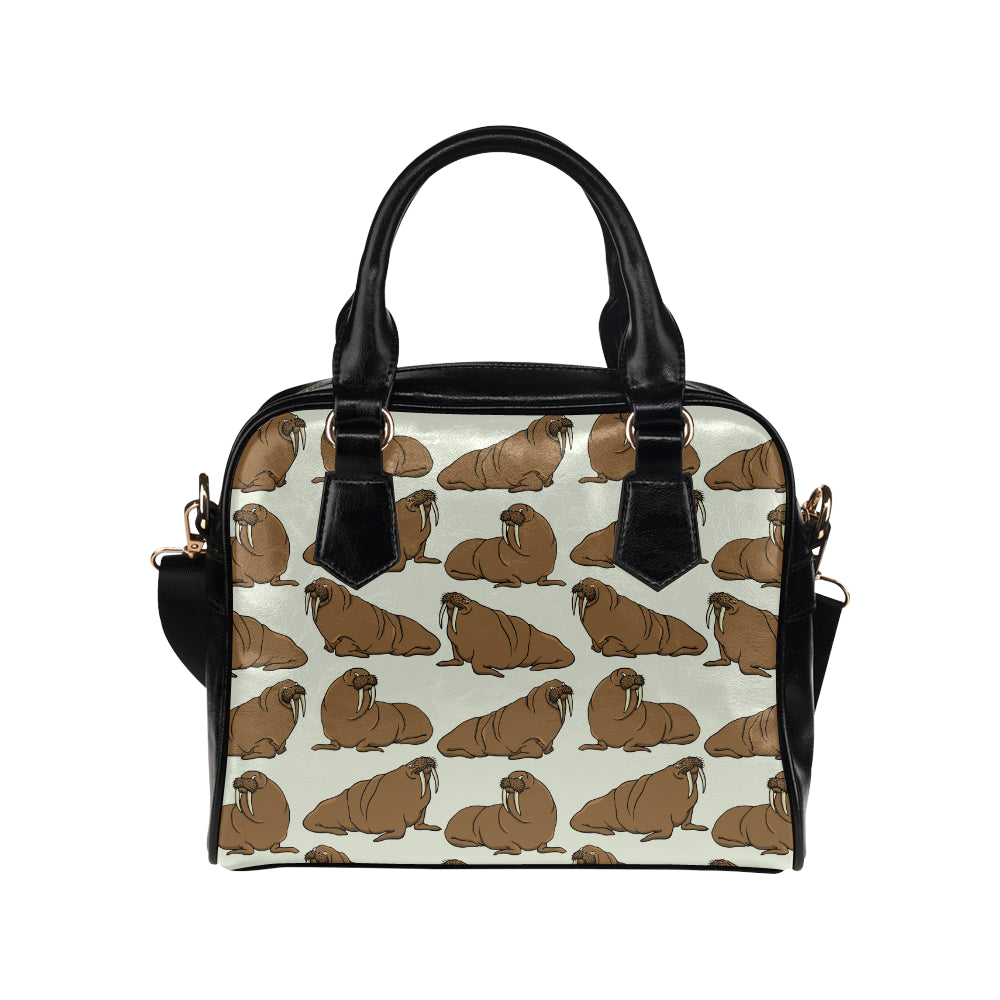 Walrus Pattern Print Design 03 Shoulder Handbag