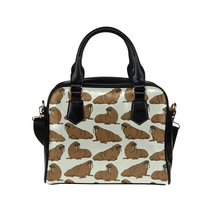 Walrus Pattern Print Design 03 Shoulder Handbag