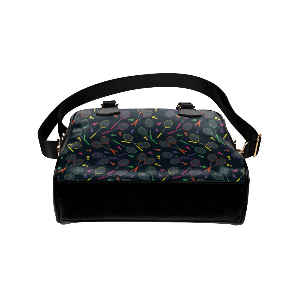 Badminton Pattern Print Design 04 Shoulder Handbag
