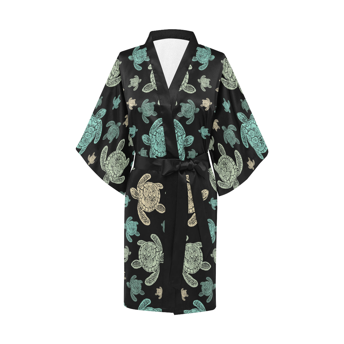 Sea Turtle Stamp Pattern Women Kimono Robe