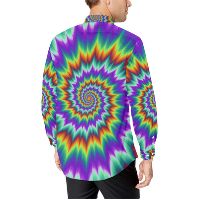 Optical illusion Pulsing fiery spirals Men's Long Sleeve Shirt