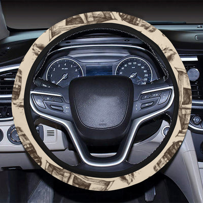 Camping Pattern Print Design 01 Steering Wheel Cover with Elastic Edge