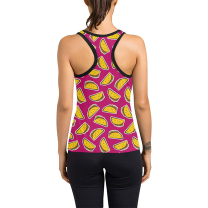 Taco Pattern Print Design TC01 Women's Racerback Tank Top