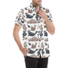 Sea Lion Pattern Print Design 02 Men's Short Sleeve Button Up Shirt