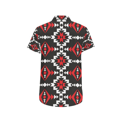 Navajo Pattern Print Design A02 Men's Short Sleeve Button Up Shirt