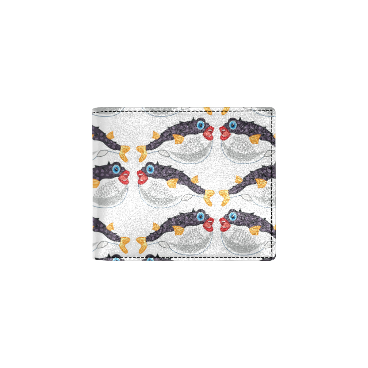 Fugu Pattern Print Design 03 Men's ID Card Wallet