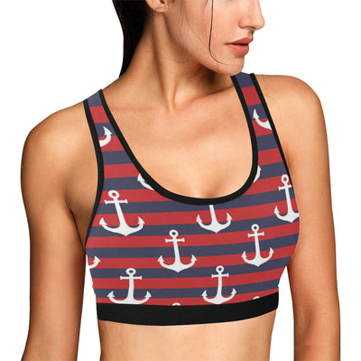 Nautical Pattern Print Design A05 Sports Bra