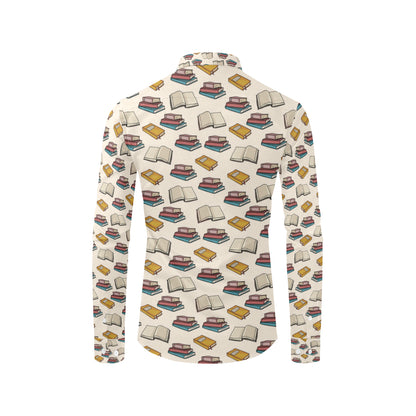 Book Pattern Print Design 04 Men's Long Sleeve Shirt