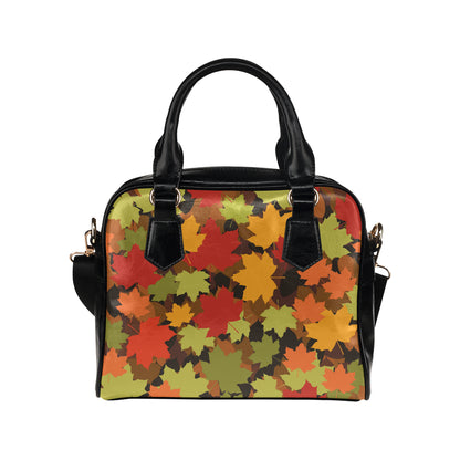 Maple Leaf Pattern Print Design 05 Shoulder Handbag