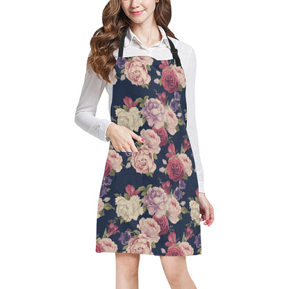 Peony Pattern Print Design PE03 Apron with Pocket