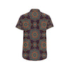 Medallion Pattern Print Design 03 Men's Short Sleeve Button Up Shirt