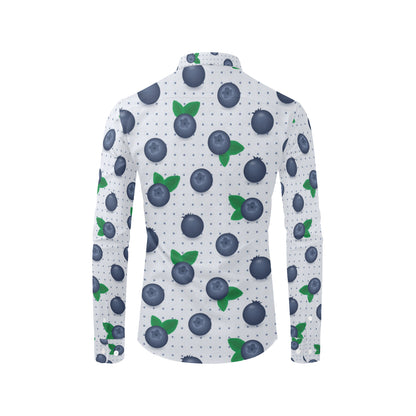 Blueberry Pattern Print Design BB02 Men's Long Sleeve Shirt