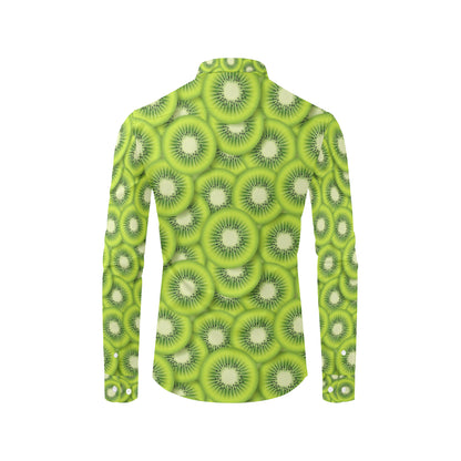 Kiwi Pattern Print Design KW01 Men's Long Sleeve Shirt