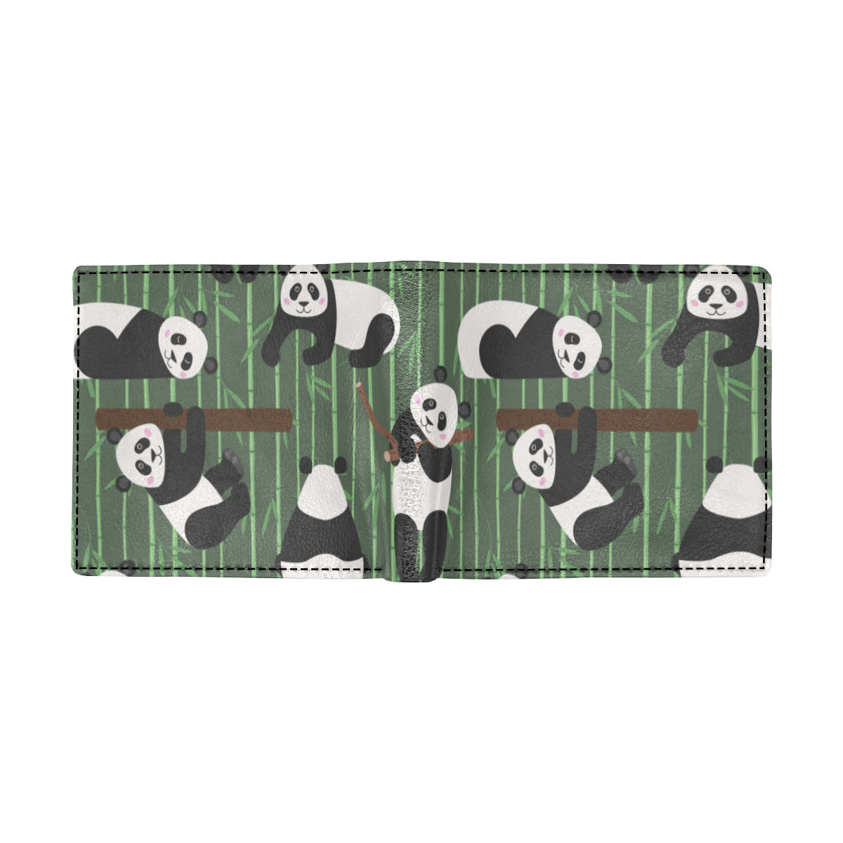 Panda Pattern Print Design A04 Men's ID Card Wallet