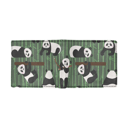 Panda Pattern Print Design A04 Men's ID Card Wallet