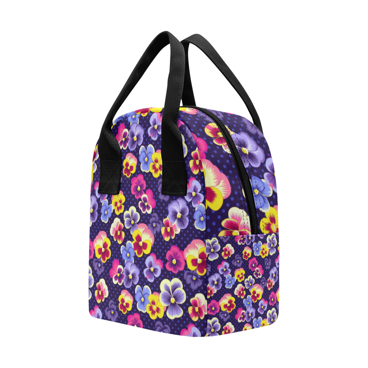 Pansy Pattern Print Design PS04 Insulated Lunch Bag