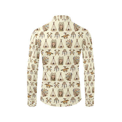 Native Indian Pattern Design Print Men's Long Sleeve Shirt