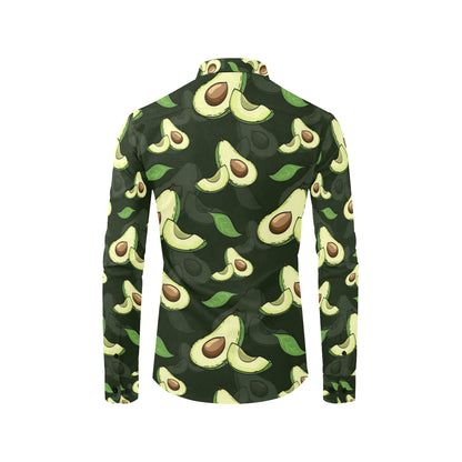Avocado Pattern Print Design AC07 Men's Long Sleeve Shirt
