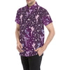 Fairy Pink Print Pattern Men's Short Sleeve Button Up Shirt