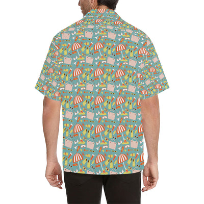 Beach Scene Pattern Print Design 02 Men's Hawaiian Shirt