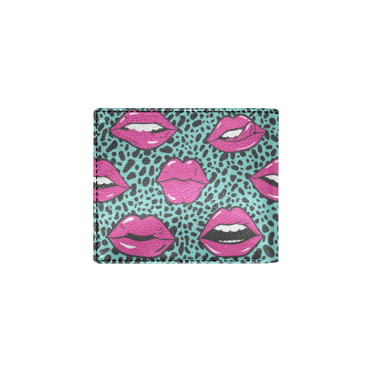Lip Pattern Print Design 04 Men's ID Card Wallet
