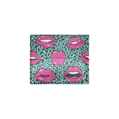 Lip Pattern Print Design 04 Men's ID Card Wallet